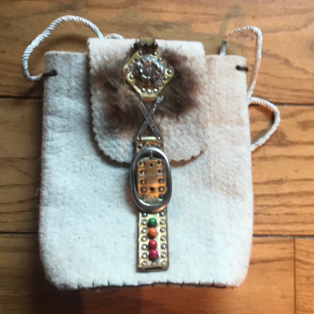 Hand made Mongolian felt wool backpack